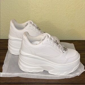 White Platform Bershka Sneakers